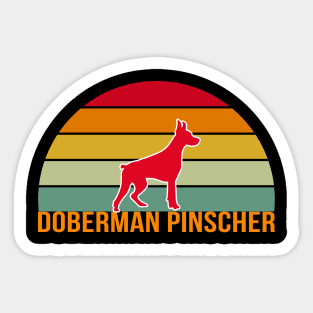 Doberman Pinscher Vintage Silhouette Sticker